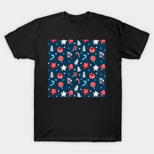 Cute Christmas Pattern - Christmas Baubles Happy Merry Christmas Christmas wrapping paper Cute Santa Claus Pattern Cute Xmas 25th December Dragonfly Christmas Tree Holiday Time T-Shirt